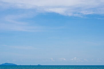 Beautiful tropical  beach in sunny day blue sky background. Koh Mak, Trat Thailand.