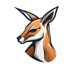 Kangaroo Vector Style Illustration Kangaroo Cartoon Style Logo White Background