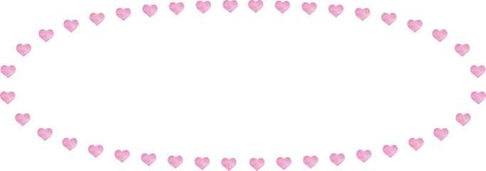 ハート/水彩塗り/見出し/タイトル/楕円/フレーム/かわいい/素材/イラスト