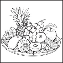 fruits and vegetables, sketch design