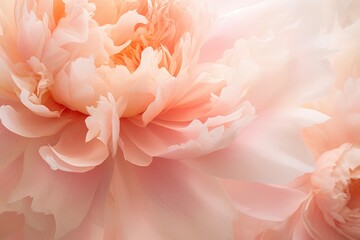 Peony flower in dew drops close up. Generative AI