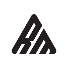 triangle R M logo design vector illustration.