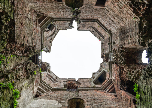 interior of the keep at Brougham Castle, near Penrith, Cumbria, Uk
