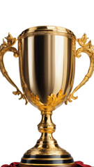 Fototapeta na wymiar Golden cup isolated on white, Winner PNG Transparent Images, Trophy cup. Champion trophy, shiny golden cup png, sports award. Winner prize, champions realistic celebration winning concept
