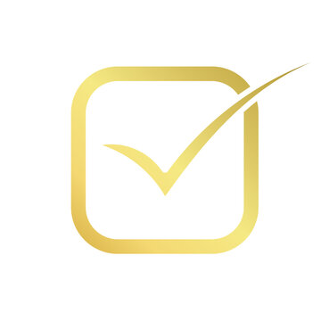 gold check mark icon square gold certification seal