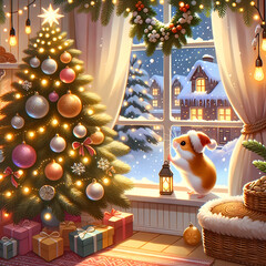 Christmas hamster