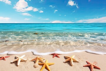 Fototapeta na wymiar Beach Sea Holiday: Stunning Summer Beach Background Image for a Tropical Escape