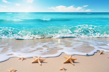Fototapeta na wymiar Beach Sea: Stunning Summer Holiday Background with Relaxing Beach Vibes