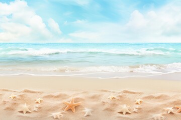 Fototapeta na wymiar Soft Sand Beach: Captivating Beach Theme Background for a Relaxing Coastal Experience