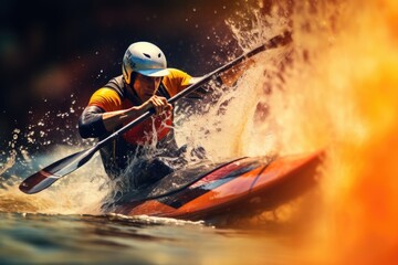 Kayak slalom concept background