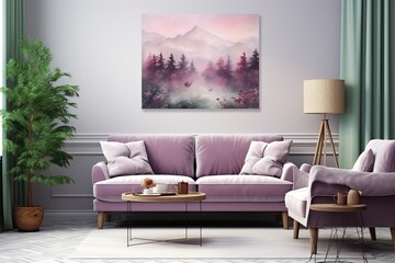 Calming Watercolor Painting on Canvas: Serene Wallpaper for Tranquil Spaces
