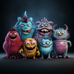 A group of furry monsters