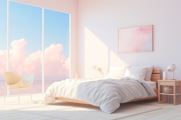 A luxurious and spacious bedroom model for game asset