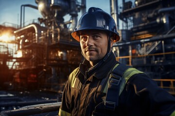 An oil and gas refinery worker