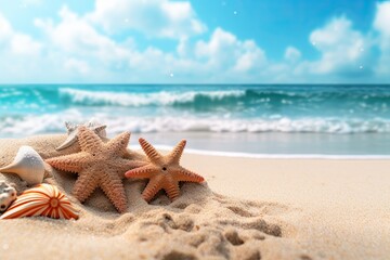 Fototapeta na wymiar Closeup Sea Sand Beach: Captivating Summer Vacation Vibes