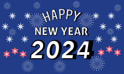 Fototapeta na wymiar New Year's Eve 2024 Countdown Celebration and Party Concept with Fireworks, Champagne, and Festive Fun. Holiday greeting card, background, banner, card, poster design.