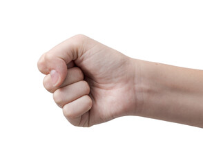 Woman hand making a fist gesture