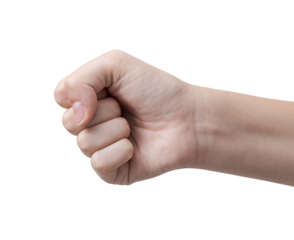 Woman hand making a fist gesture