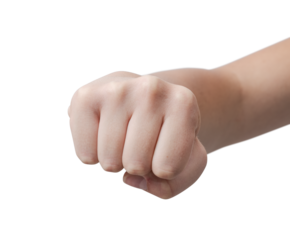 Woman hand making a fist gesture