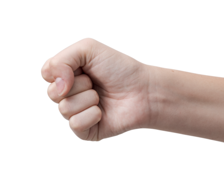 Woman hand making a fist gesture