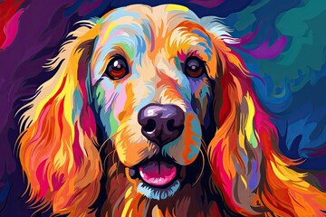Dog Wallpaper: Abstract Art Background Colors - A Vibrant Canine-Inspired Digital Image for a Striking Wall D�cor