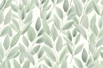 Eucalyptus Green Color: Refreshing Leaf Pattern Digital Image