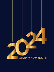 Happy New Year 2024 Celebration Festive Concept with Fireworks, Party Hats, and Christmas ball. background, banner, card, celebration poster, party invitation or calendar.