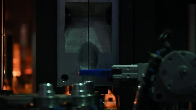 The drinking water bottle manufacturing process by blow mold machine.