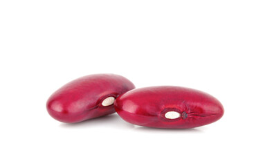 Red kidney bean isolated on white background. Macro