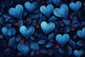 Hearts Wallpaper Blue: Abstract Art Background | Stunningly Beautiful and Inspiring