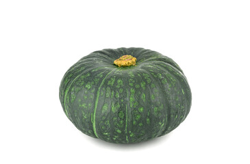 Japanese green pumpkin on white background