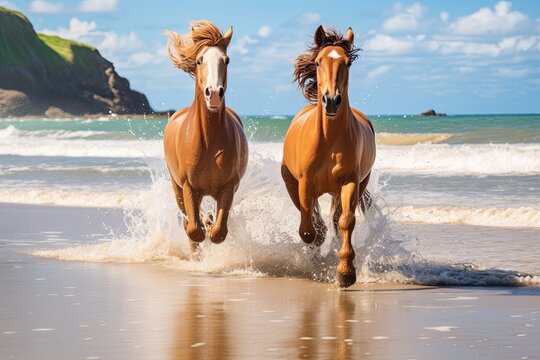 Horses Running on Beach for an Unforgettable Summer Vacation