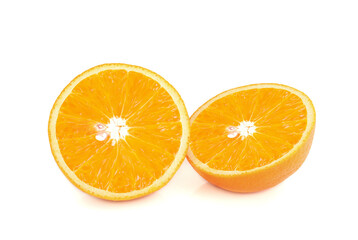 Orange fruit sliced  isolated on white background
