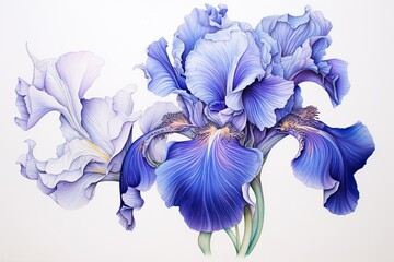 Iris Blue Delicate Flower Design: Captivating Beauty in the Vibrant Hue