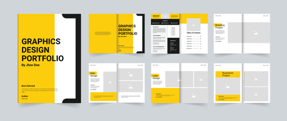 Creative portfolio or graphics design portfolio template A4 size print template