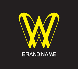 W letter Logo. CMYK color mode. Editable color. free font used, Easy to download.