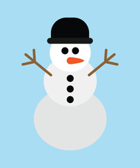 snowman with a hat vector image