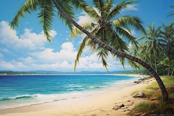 Palm Trees on Beach: Captivating Beach Sea Scenery