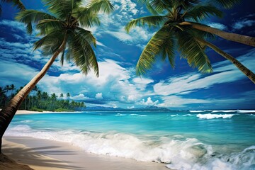 Palm Trees on Beach: Stunning Views of Beach Sea