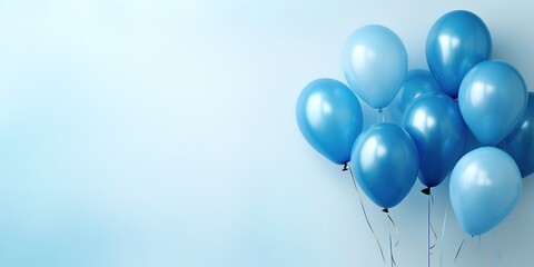 blue balloons on a white background