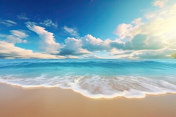 Panoramic Beach Landscape: Wide Panorama Beach Background Concept for Breathtaking Coastal Views