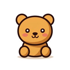 Obraz premium a cartoon brown bear sitting down
