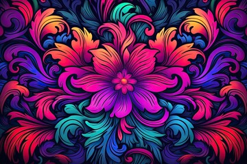 Fototapeta na wymiar Psychedelic Wallpaper: Vibrant Backgrounds for Captivating Wallpaper Designs