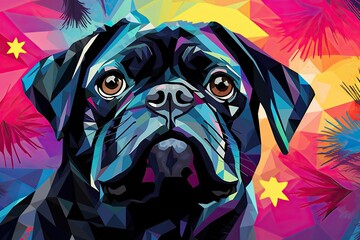 Pug Wallpaper: Stylish Colored Backdrop Perfect for Your Device