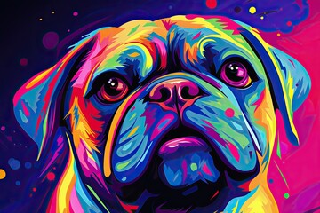 Pug Wallpaper: Vibrant and Artistic Colorful Background for Desktop and Mobile Devices