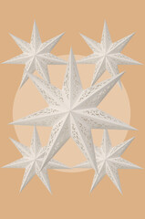 Pattern with decorative star made from paper	