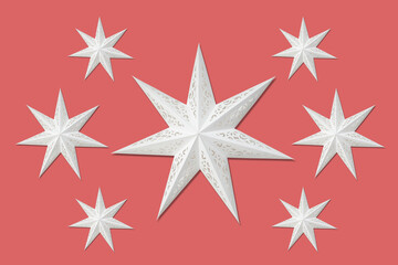 Pattern with decorative star made from paper	