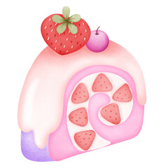 Standing strawberry creamroll of love