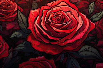 Red Rose Wallpaper: Abstract Art Background in Stunning Display