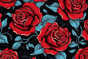 Red Roses Wallpaper: Stunning Seamless Pattern for an Elegant Ambiance